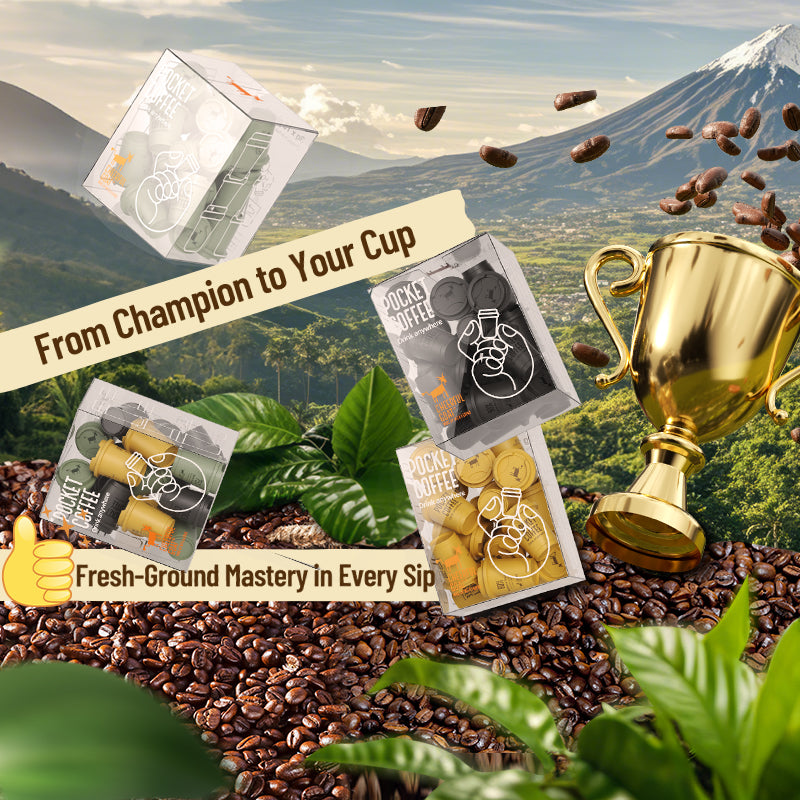 Cheerful Goat Ceramic Insulated Leakproof Coffee Mug plus Freeze Dried coffee powder 3 Box Bundle