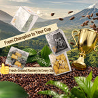 Cheerful Goat Ceramic Insulated Leakproof Coffee Mug plus Freeze Dried coffee powder 3 Box Bundle