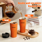 Cheerful Goat Coffee Cup Double wall stainless Vacuum Ceramic Lined Cup 600ml/21oz