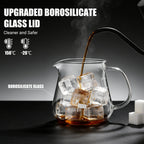 Cheerful Goat Pour Over Coffee Server Set – 360ml Borosilicate Glass Carafe with 2 Cups