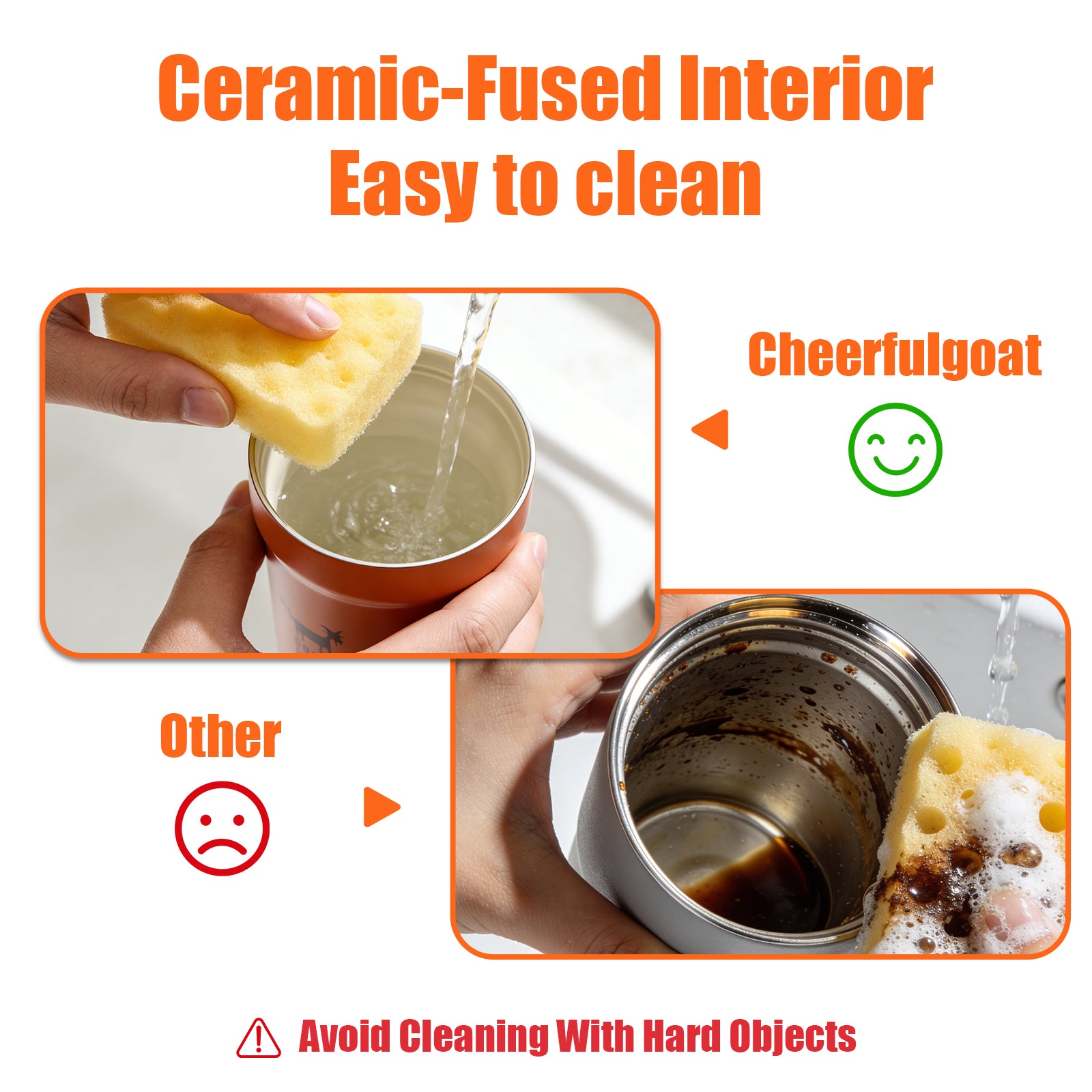 Ceramic Inner Coffee Mug Tumbler 350ml