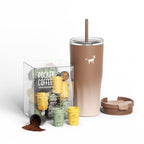 Cheerful Goat Double wall stainless Vacuum Ceramic Coffee Cap 600ml /21 oz Plus Coffee Powder 1 Box Bundle