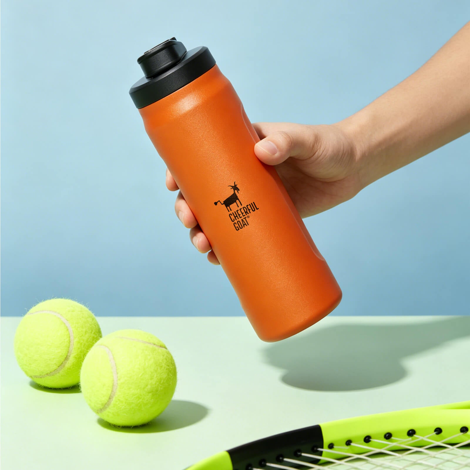 CHEERFUL GOAT Insulated Water Bottle With Straw 720ml Ceramic Lined Stainless Steel Coffee Thermos Sports Travel Bottle