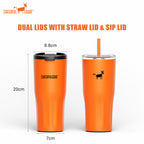 Cheerful Goat Double wall stainless Vacuum Ceramic Coffee Cap 600ml /21 oz Plus Coffee Powder 1 Box Bundle