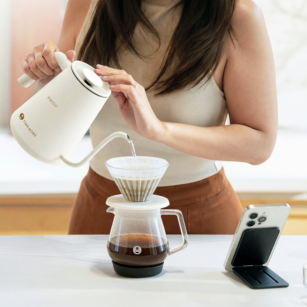 TIMEMORE  Mirror Dot Smart Coffee Scale Screenless Slim Portable Weighing Scale for Hand Brew & Espresso