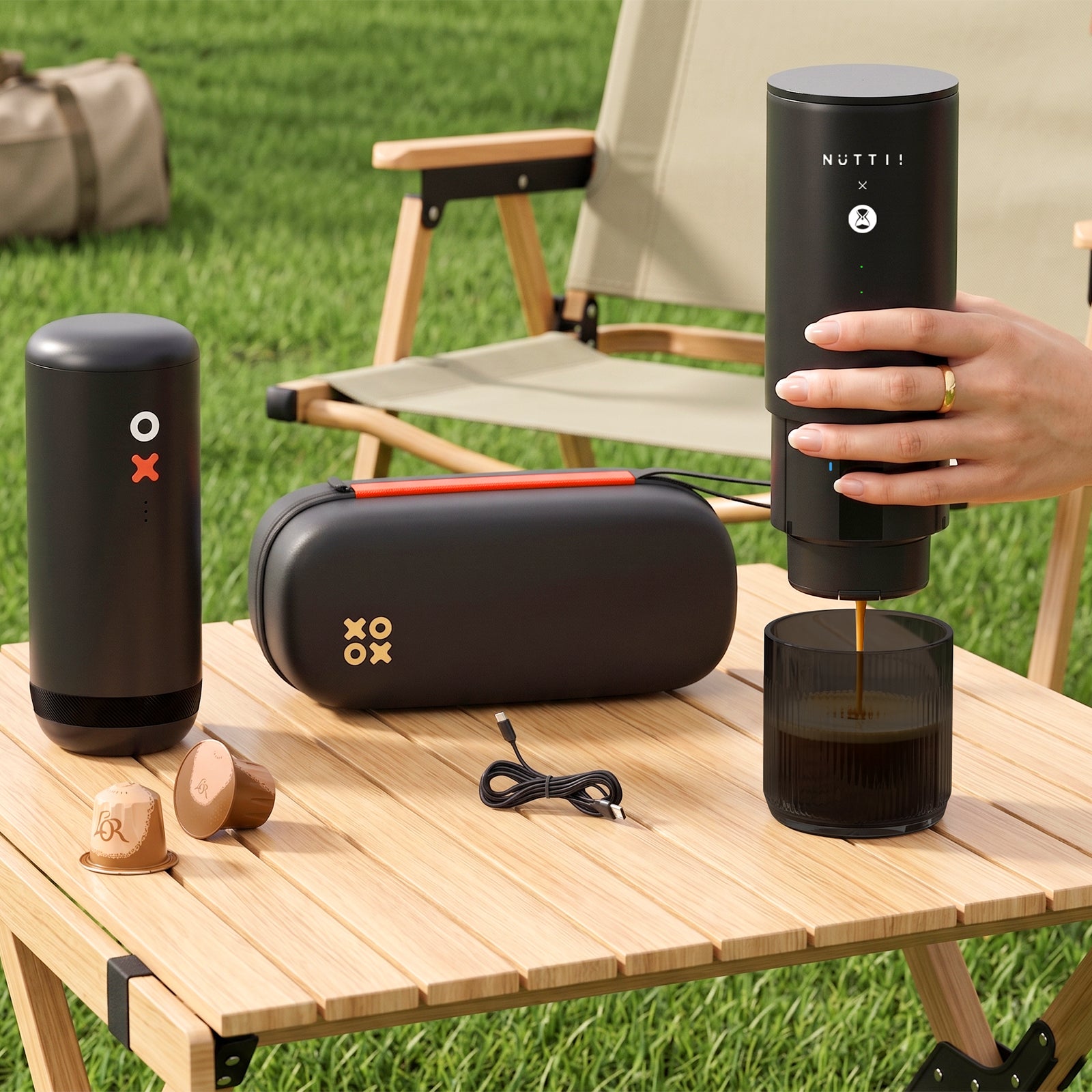 Nuttii Portable Coffee Grinder Travel Carrying Case Hard Shell Storage Bag Water-Resistant for OX Coffee Grinders