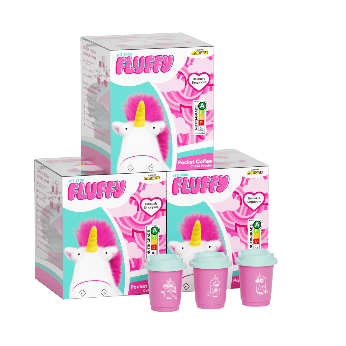 CheerfulGoat Fluffy Coffee Gift Set – 9 Cups 100% Arabica Freeze-Dried Coffee + Collector's Fridge Magnet
