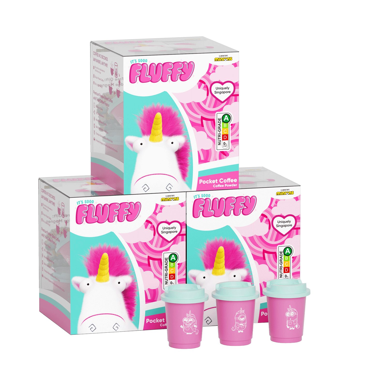 CheerfulGoat Fluffy Coffee Gift Set – 9 Cups 100% Arabica Freeze-Dried Coffee + Collector's Fridge Magnet