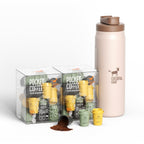 Cheerful Goat Insulated Water Bottle With Straw Sports Travel Bottle 720ml /25.5 oz Plus Coffee Powder 2 Box Bundle