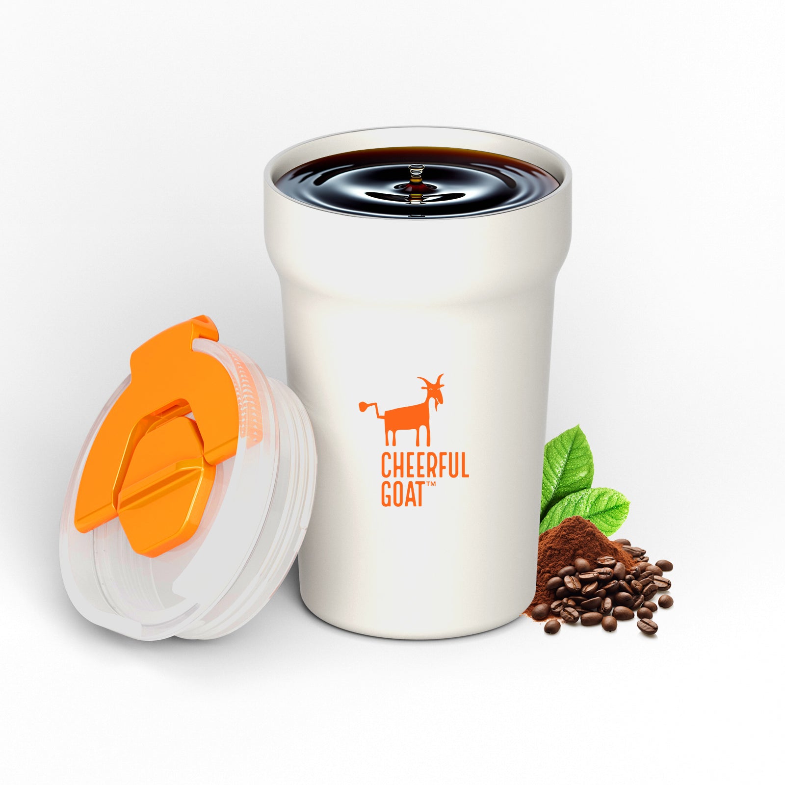 Ceramic Inner Coffee Mug Tumbler 350ml White