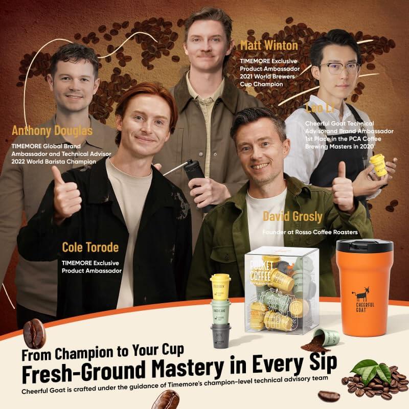 【Taster Pack】 Cheerful Goat Pocket Coffee Specialty Coffee Instant Cold Brew Coffee Powder 6pcs