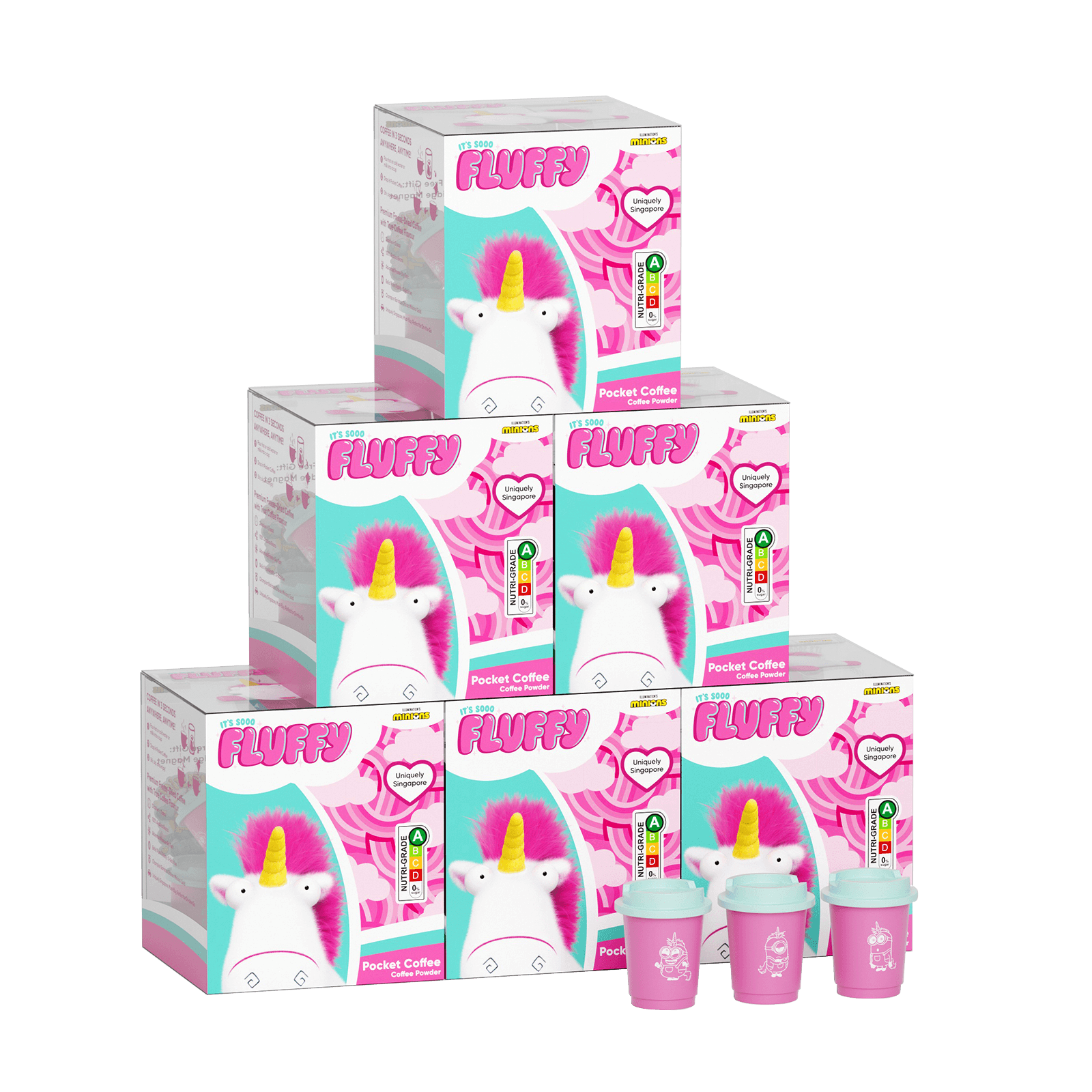 CheerfulGoat Fluffy Coffee Gift Set – 9 Cups 100% Arabica Freeze-Dried Coffee + Collector's Fridge Magnet