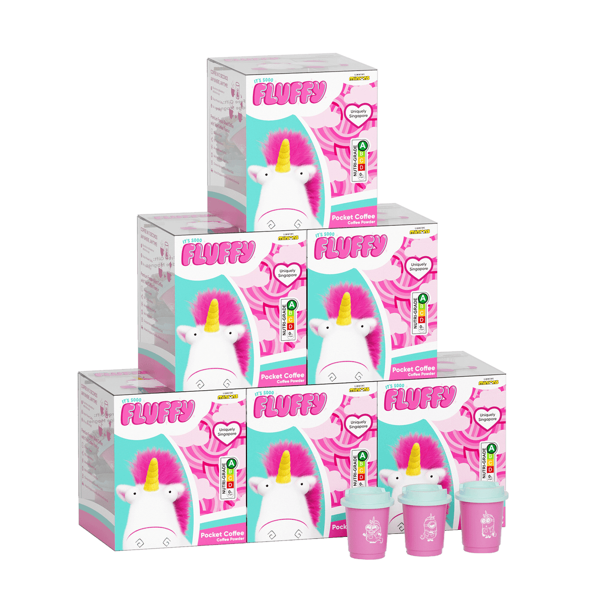 CheerfulGoat Fluffy Coffee Gift Set – 9 Cups 100% Arabica Freeze-Dried Coffee + Collector's Fridge Magnet
