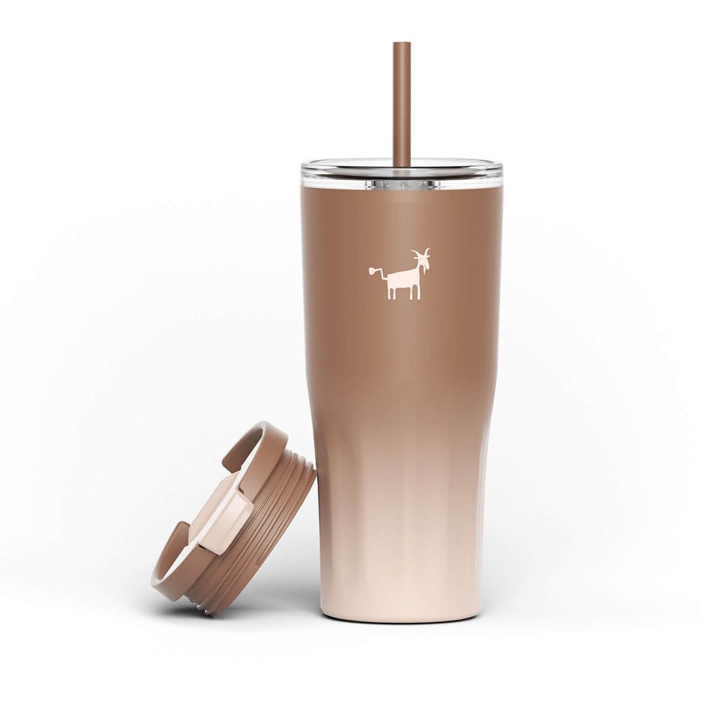 Cheerful Goat Coffee Cup Double wall stainless Vacuum Ceramic Lined Cup 600ml/21oz