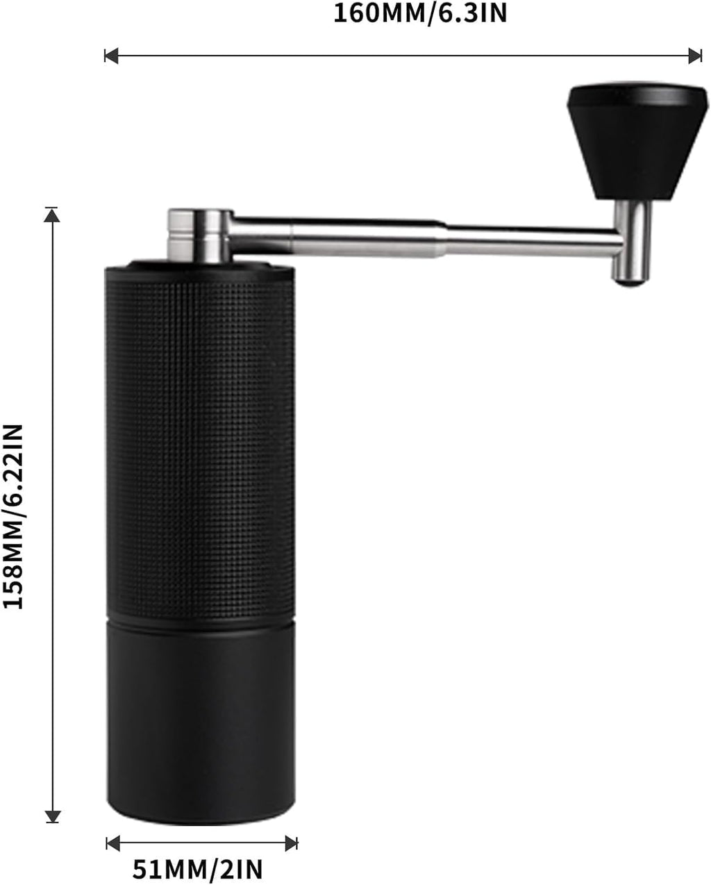 TIMEMORE C3S Pro Manual Coffee Grinder with Stainless Steel Conical Burr All-Metal Body Capacity 25g