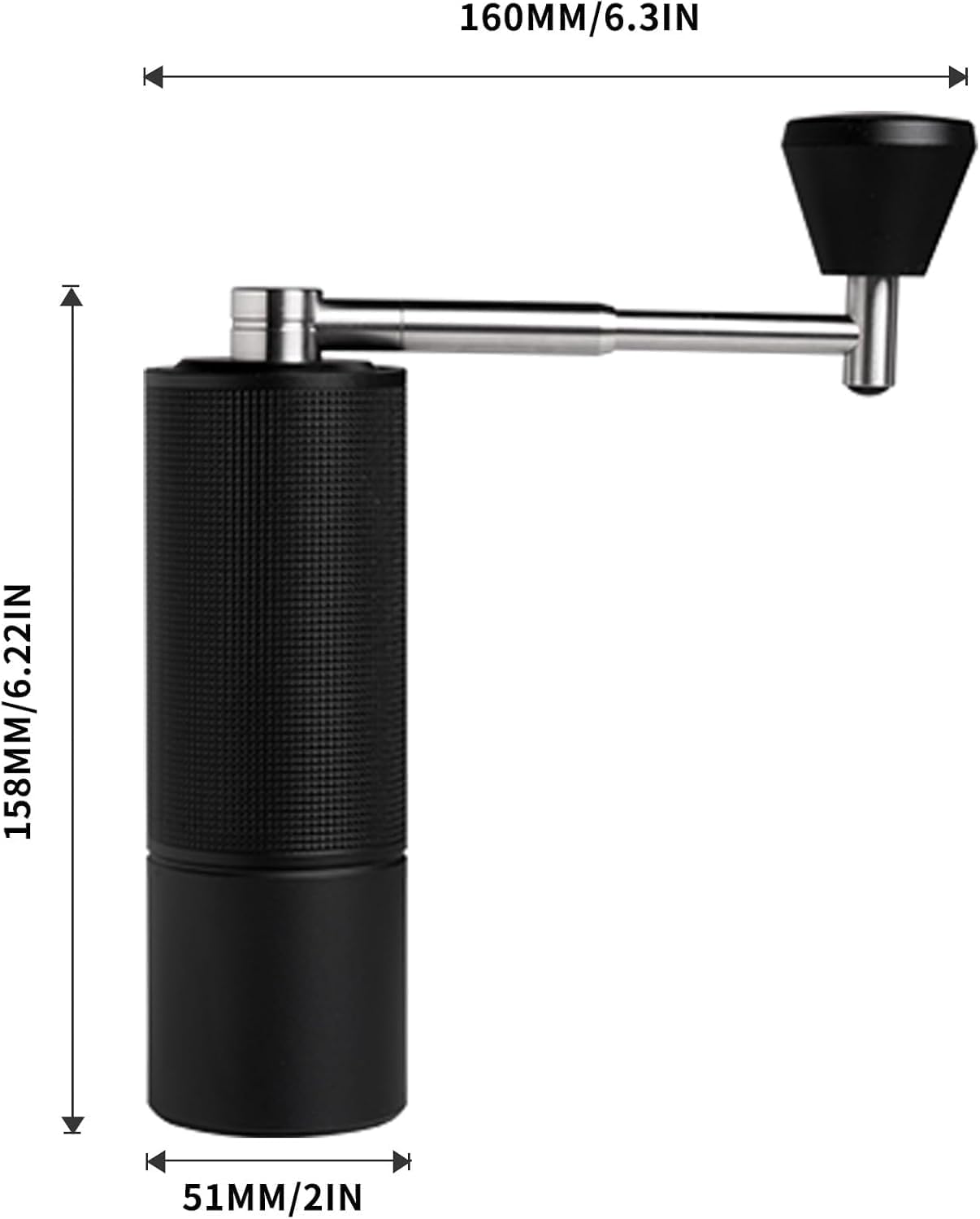 TIMEMORE C3S Pro Manual Coffee Grinder with Stainless Steel Conical Burr All-Metal Body Capacity 25g