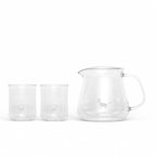 Cheerful Goat Pour Over Coffee Server Set – 360ml Borosilicate Glass Carafe with 2 Cups