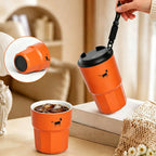 CHEERFUL GOAT Ceramic Lined Coffee Mug – Stainless Steel Travel insulated Tumbler with Ceramic Liner, with lid, 10oz Cup