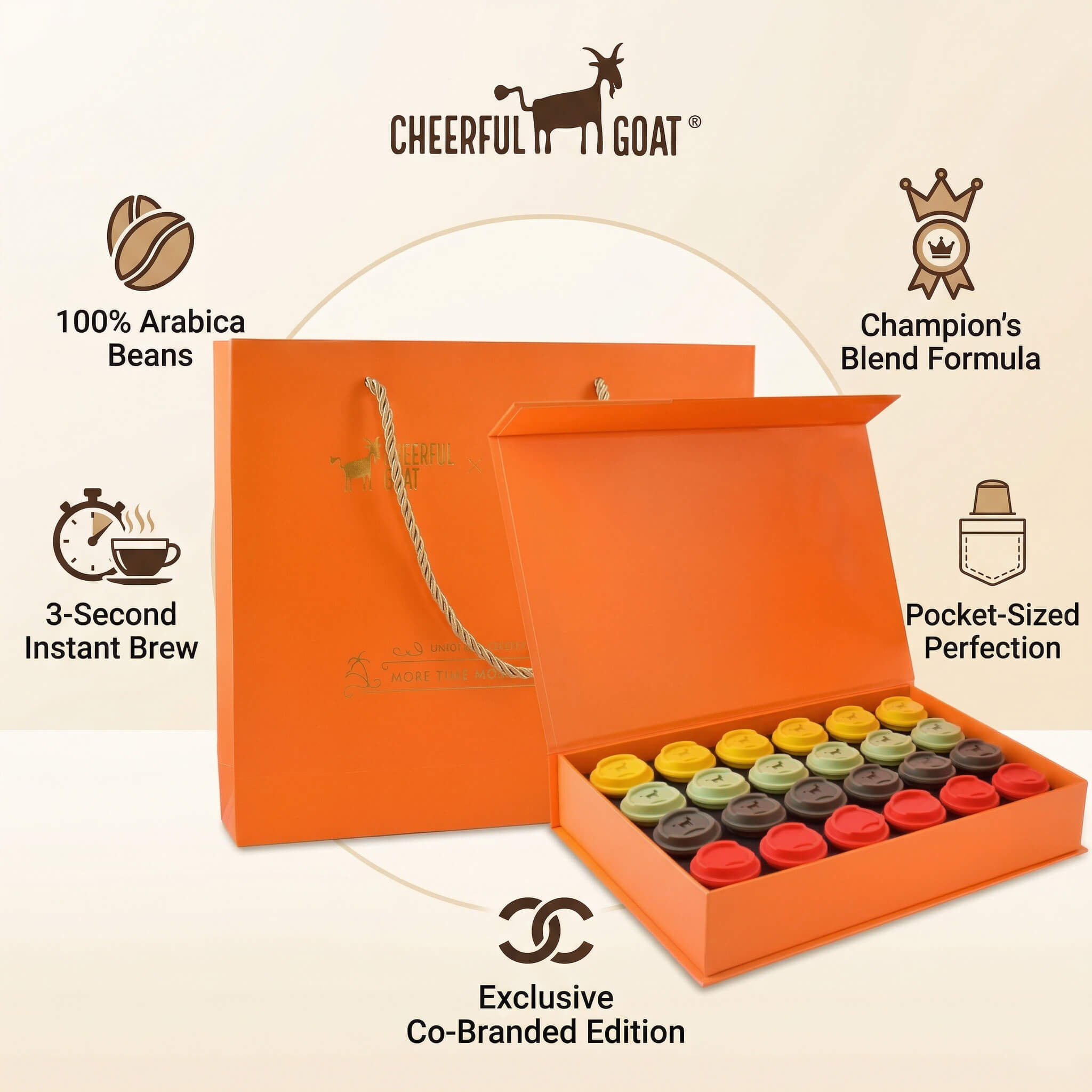 TIMEMORE×CHEERFUL GOAT Pocket Coffee  New Year Gift Box Freeze-Dried Coffee Powder 24pcs Arabica Coffee