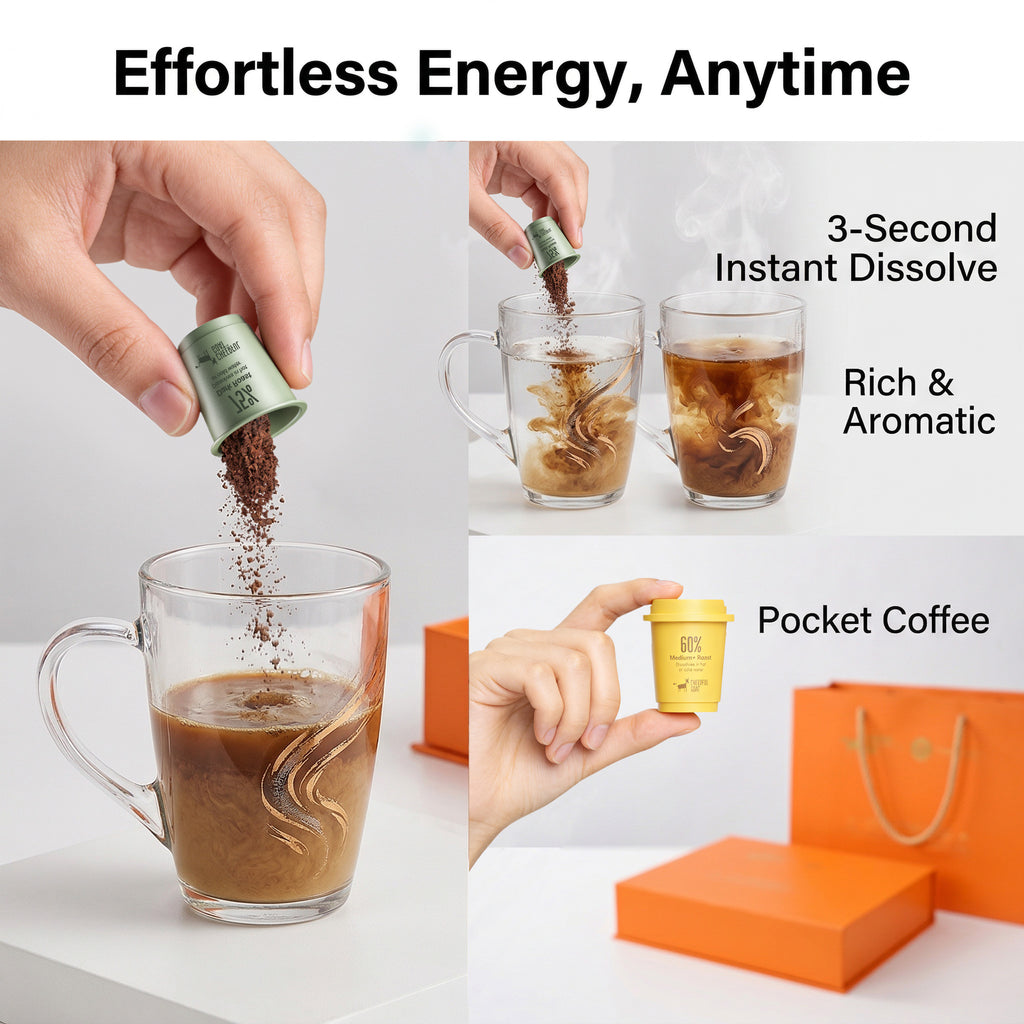 Cheerful Goat  24Pcs Coffee Gift Box  Freeze Dried Arabica Instant Coffee Portable Travel Set