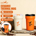 Cheerful Goat Coffee Mug Ceramic lnner Liner Coffee Cup Travel Thermal Tumbler 350ml New Year gift