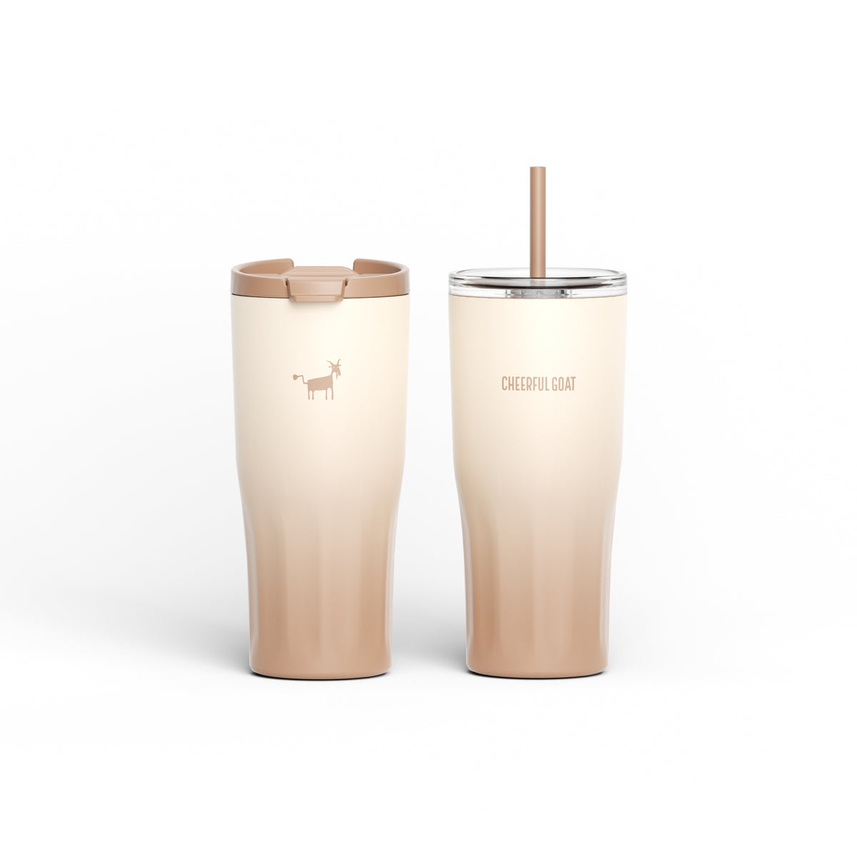 Cheerful Goat Coffee Cup Double wall stainless Vacuum Ceramic Lined Cup 600ml/21oz