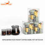 Cheerful Goat  handcrafted borosilicate glass Shareing Pot plus coffee powder 3 Box Bundle