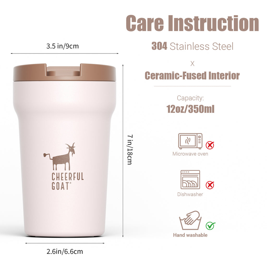 Cheerful Goat Ceramic Insulated Coffee Mug plus coffee powder 2 Box Bundle