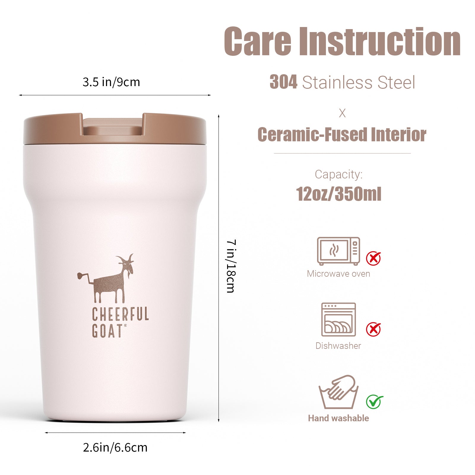 Cheerful Goat Ceramic Insulated Coffee Mug plus coffee powder 2 Box Bundle
