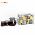 Cheerful Goat Handcrafted Borosilicate Glass Sharing Pot with 2-Box Freeze-Dried Coffee Bundle