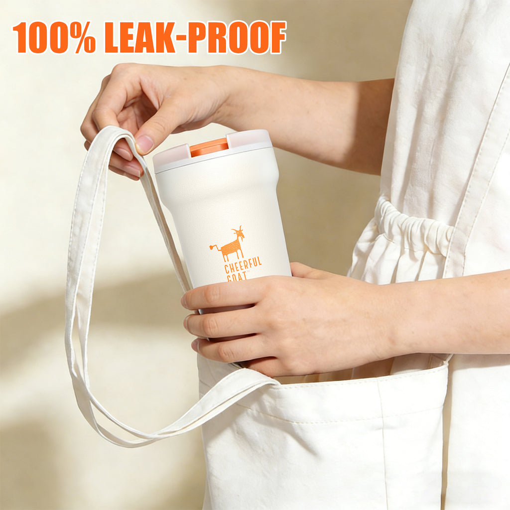 Cheerful Goat Coffee Mug Ceramic lnner Liner Coffee Cup Travel Thermal Tumbler 350ml New Year gift