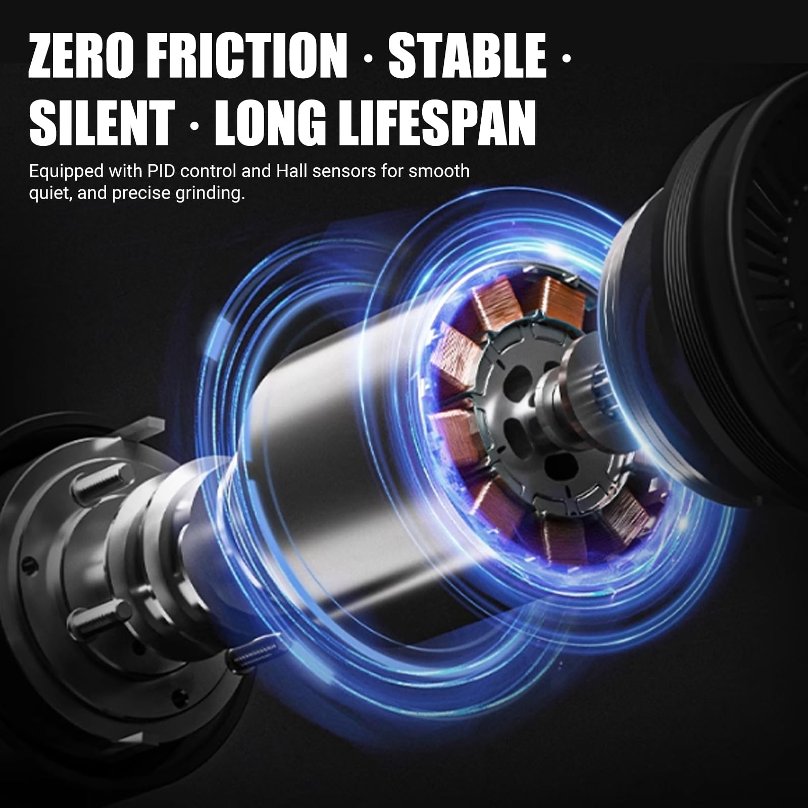 TIMEMORE Flat Burr Electric Coffee Grinder, Stepless Precision Grind Adjustment, Professional Espresso Grinder for Espresso, Pour-Over and French Press (Black, Sculptor 064)