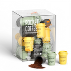 Cheerful Goat Ceramic Insulated Leakproof Coffee Mug plus Freeze Dried coffee powder 3 Box Bundle