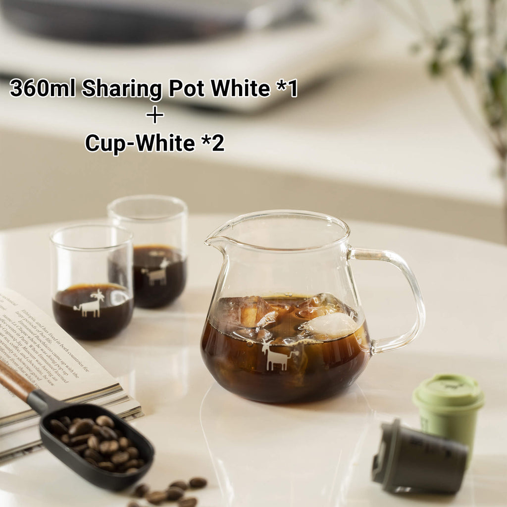Cheerful Goat Coffee Sharing Pot Home Hand-Poured Coffee Pot Set Coffee Utensils Borosilicate Glass